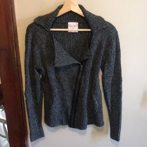 Heather gray side-zip sweater